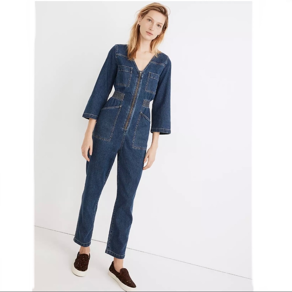 Madewell Denim Patch Pocket Coverall Jumpsuit